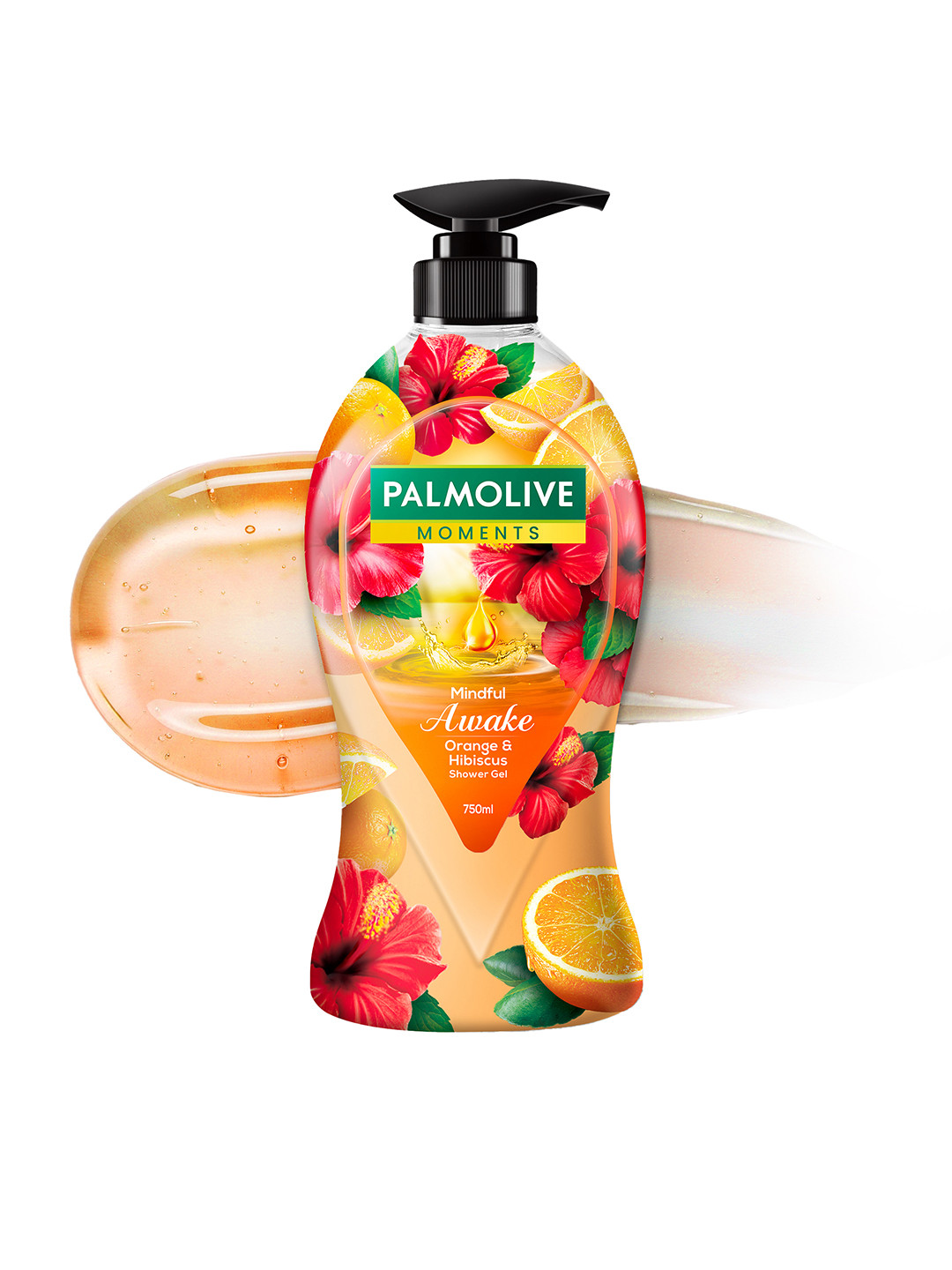 Palmolive Moments Range Mindful Awake Shower Gel with Orange & Hibiscus - 750 ml