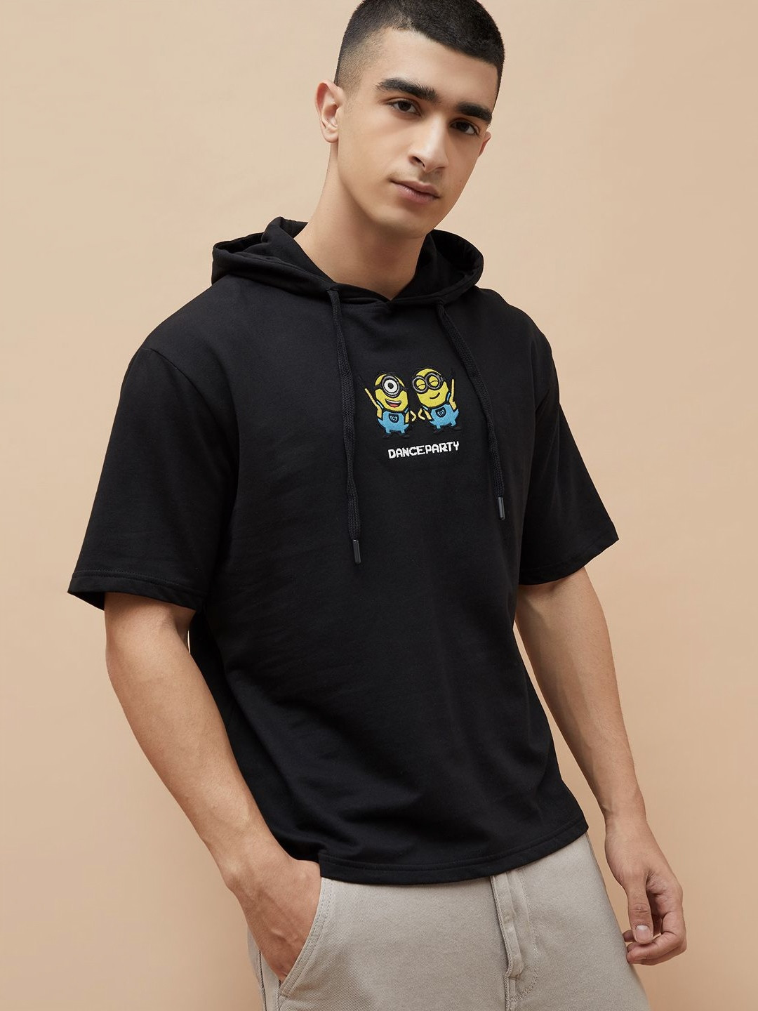 Fame Forever by Lifestyle Men Minions Graphic Printed Hooded Cotton T-shirt