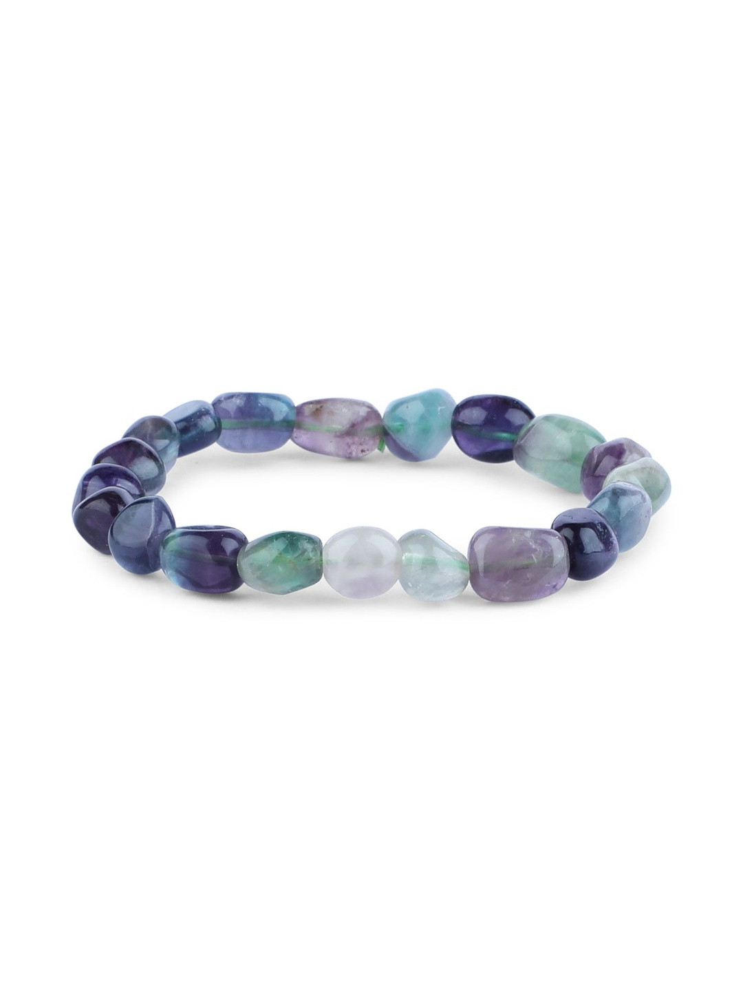 ARE Crystals Beaded Multi Fluorite Tumbled Elasticated Bracelet