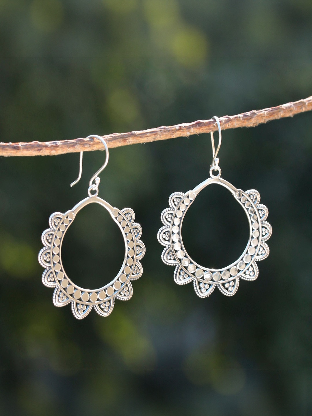 FUSIONARI Women 925 Sterling Silver Drop Earrings