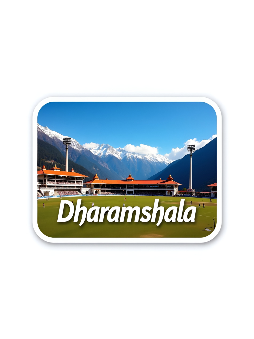 GIFTODAY Blue & Green Dharamshala Printed Decorative Magnets