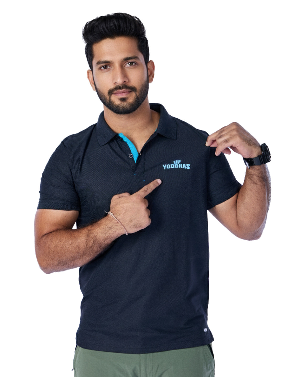 playR Unisex UP Yoddhas - PKL 2025 Polo Collar Dri-FIT T-shirt