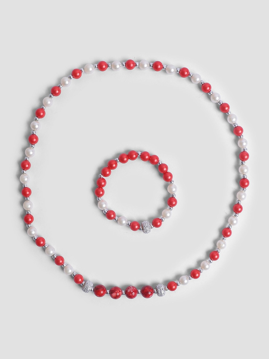 COCO CANDY Stone Studded & Beaded Jewellery Set