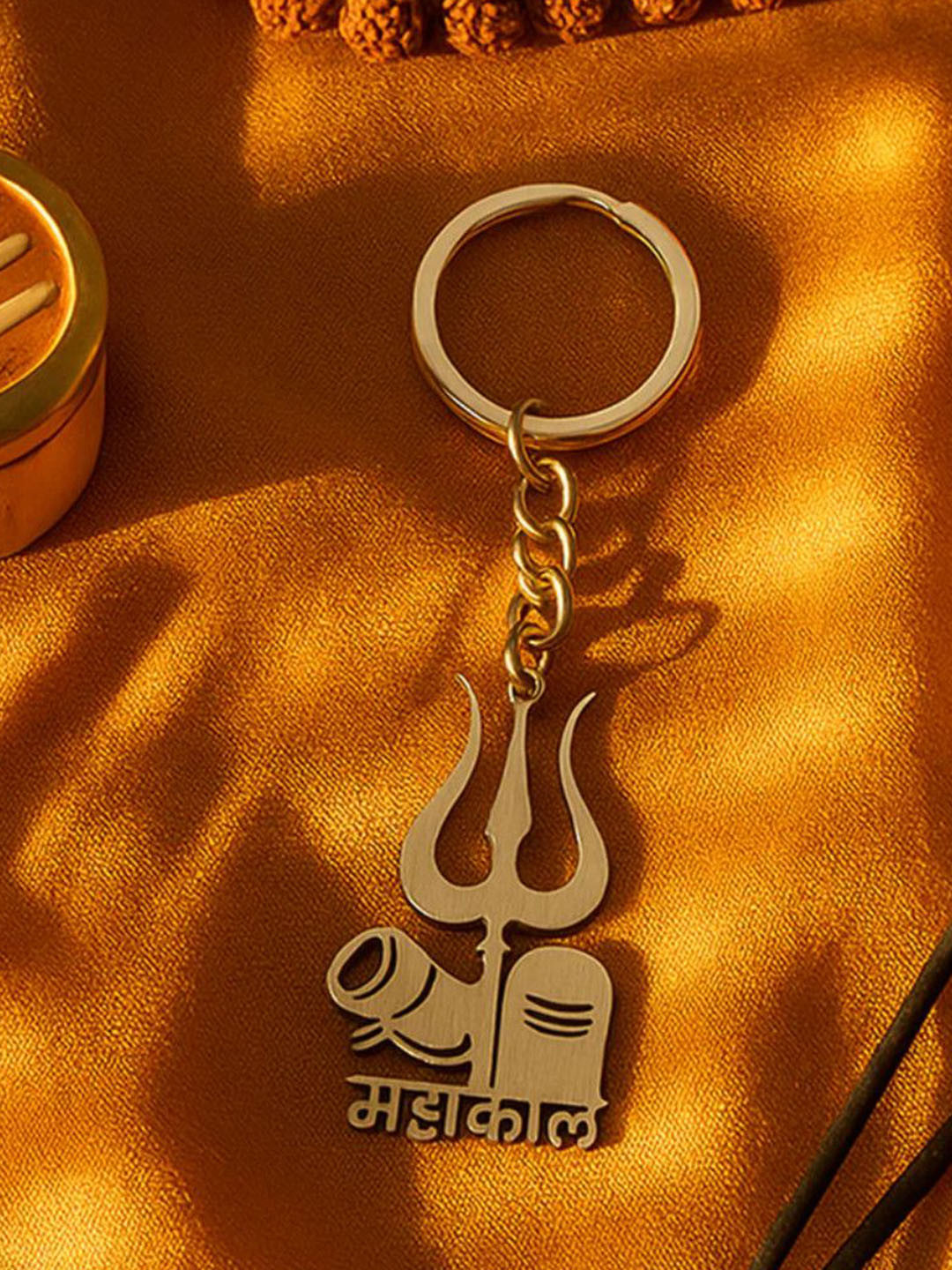 DeoDap Mahakal Trishul Textured Keychain