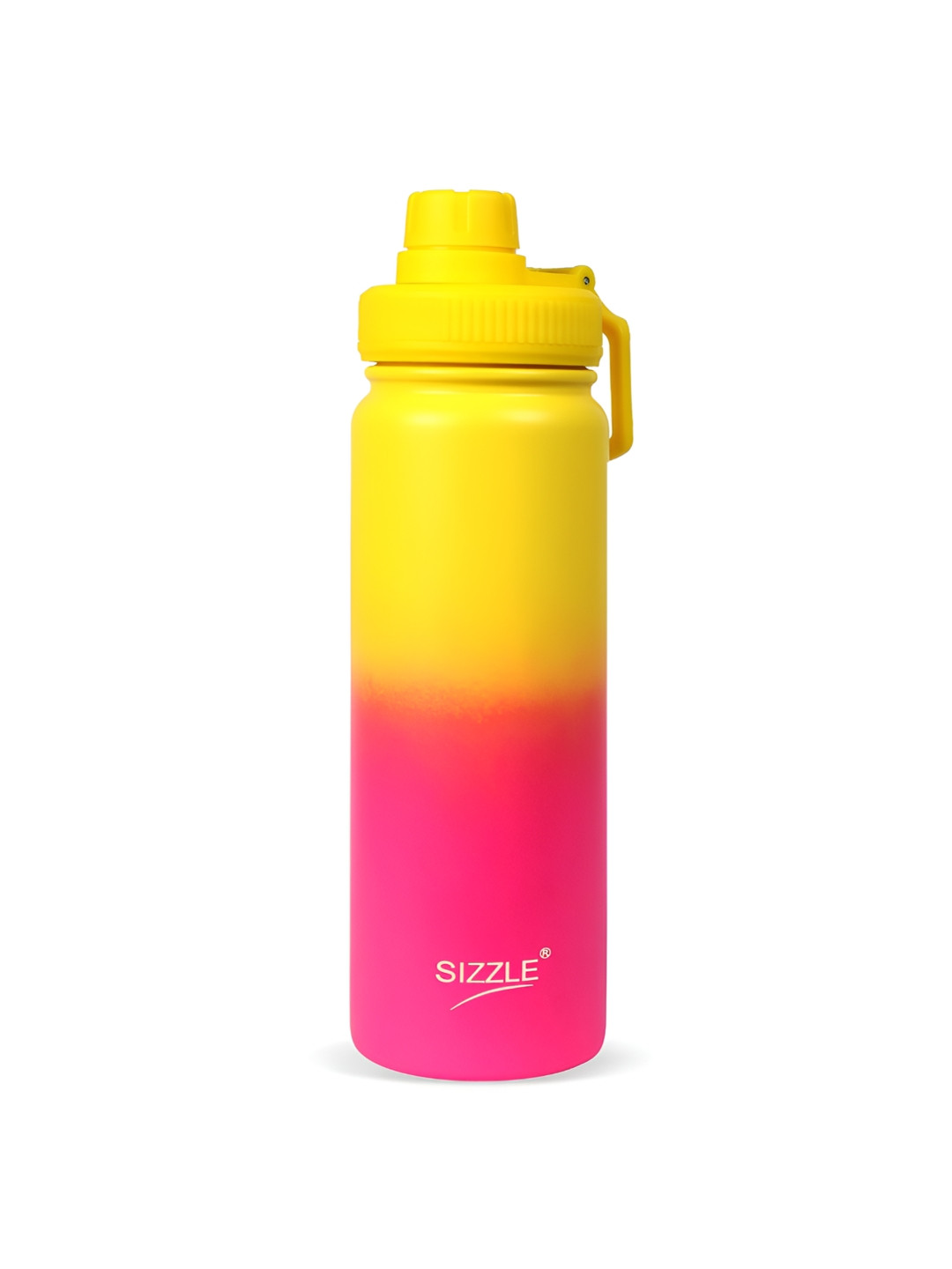 SIZZLE Yellow & Pink Single Stainless Steel Colourblocked Spill Proof Water Bottle