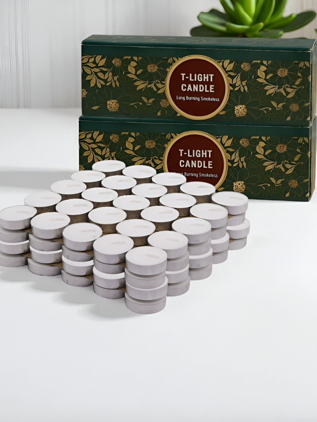 Ascension White 100 Pieces Wax Diwali Decor Tea Light Candles