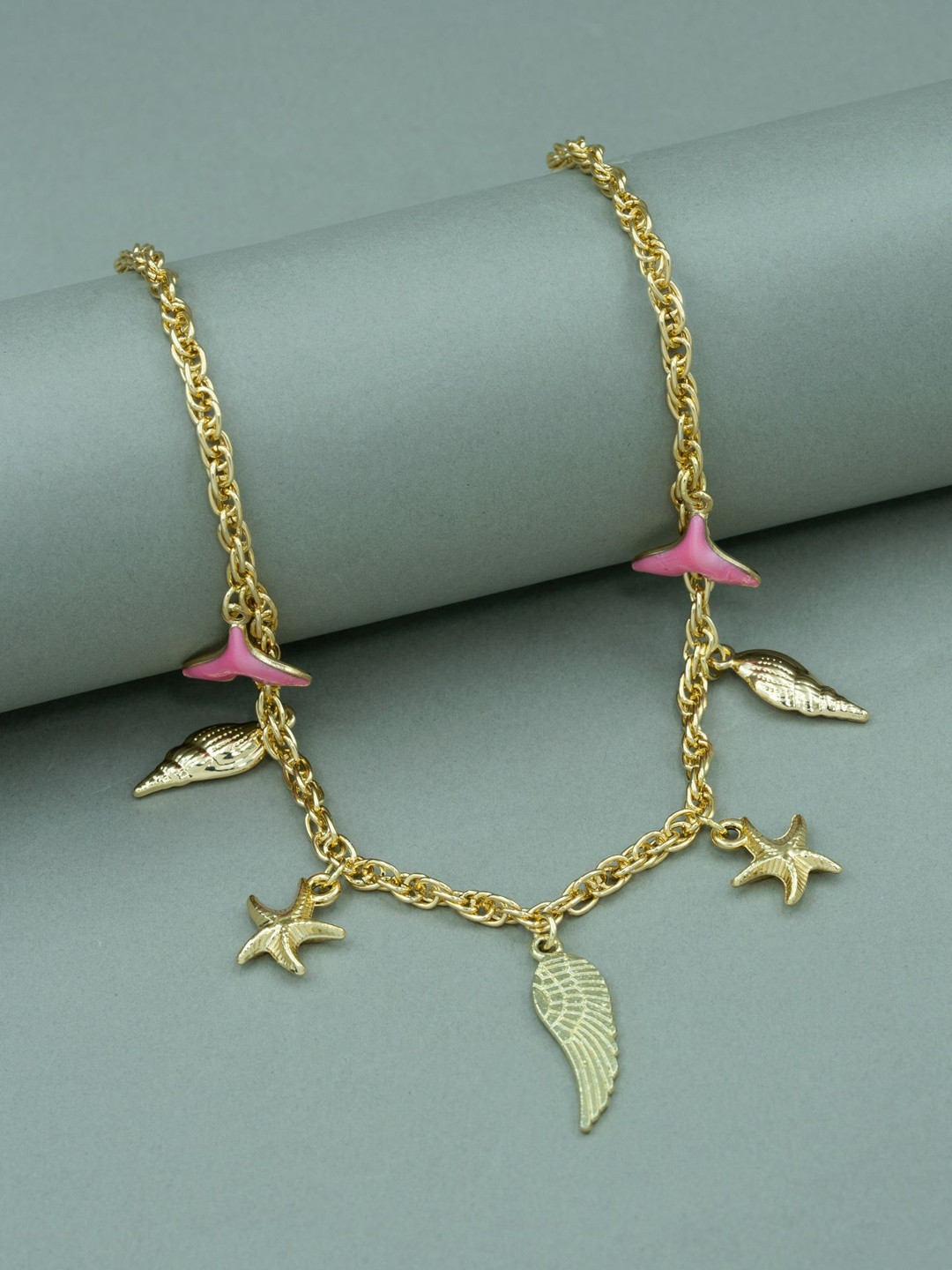 ARTKLIM Stainless Steel Gold-Plated Anti-Tarnish Sea Charm Chain