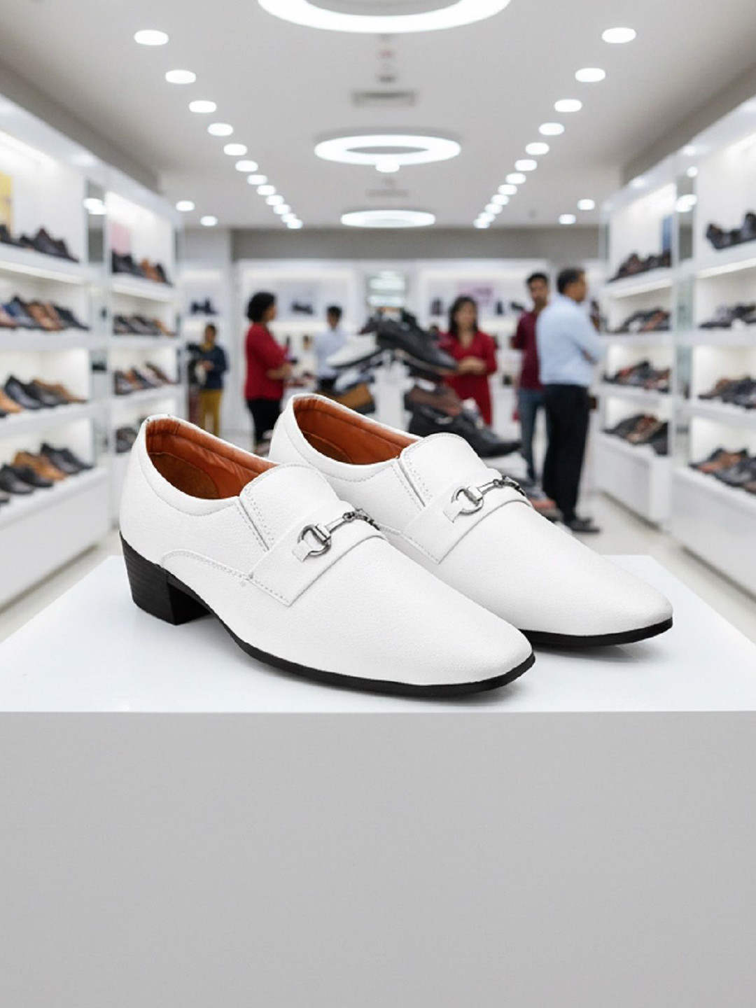 Bxxy Men Heel Height Increasing Mocassin Slip-on Buckle Formal Shoes