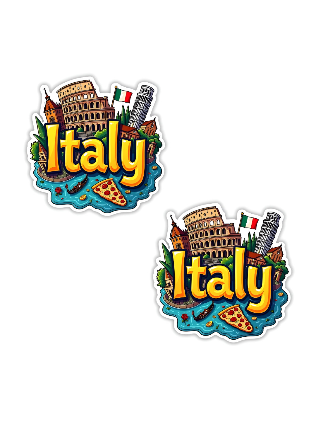 GIFTSHALA Set Of 2 Italy Printed Decorative Magnets