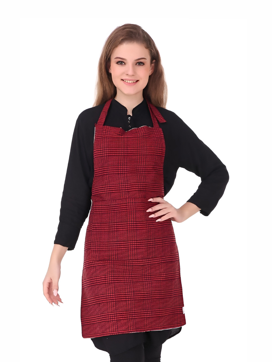 DESNUDA Red Checked Waterproof  Waterproof Kitchen Aprons