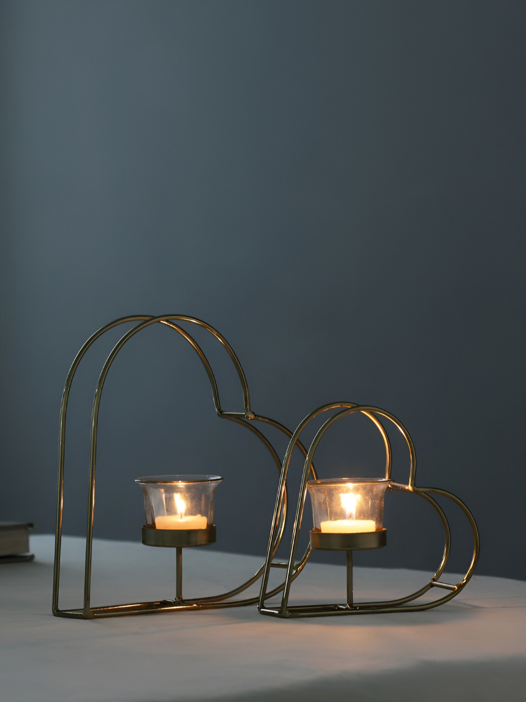 Maison Modern Gold-Toned 2 Pieces Lovelume Tealight Diwali Candle Holders