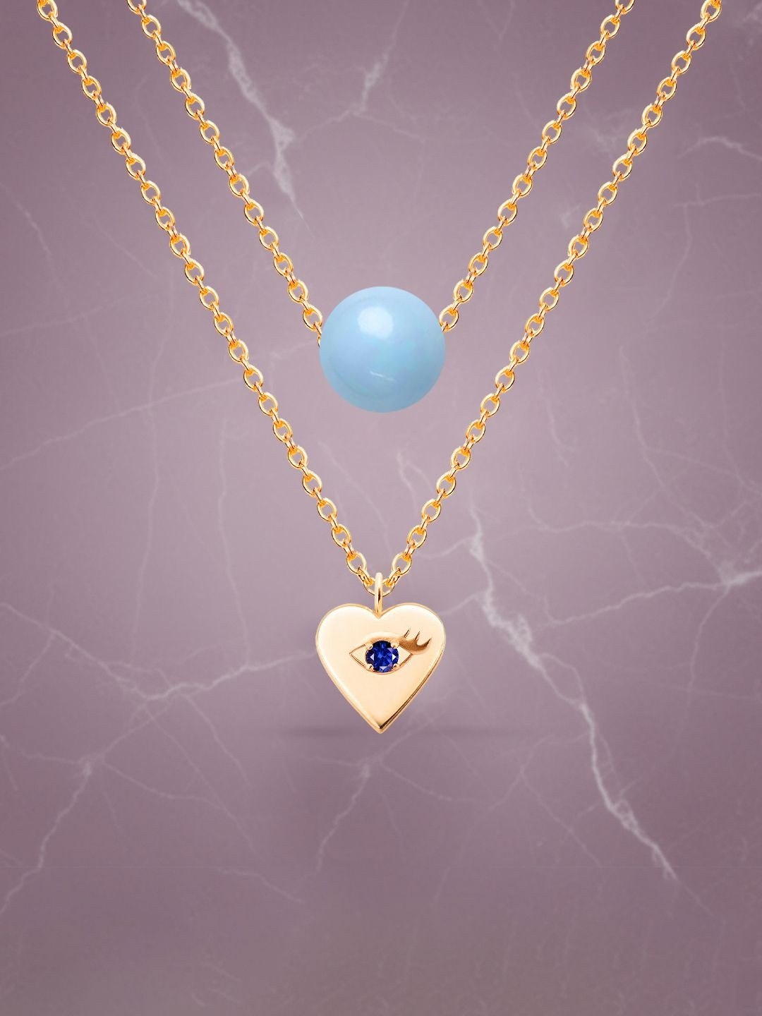 MINUTIAE Rose Gold-Plated Pearls Beaded And Artificial Stones Studded Layered Necklace
