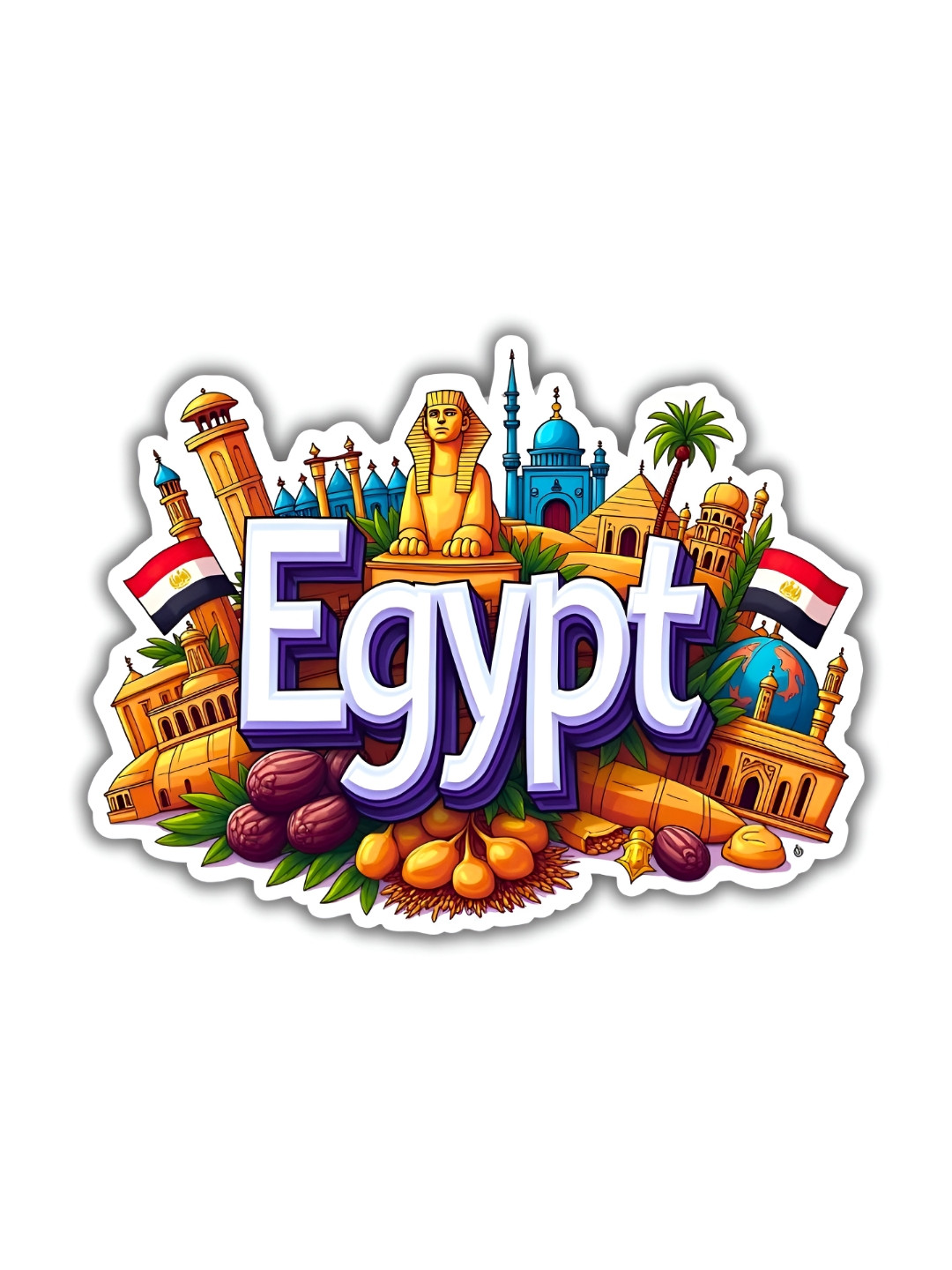 GIFTODAY Brown & Green Egypt Themed Durable Decorative Magnet