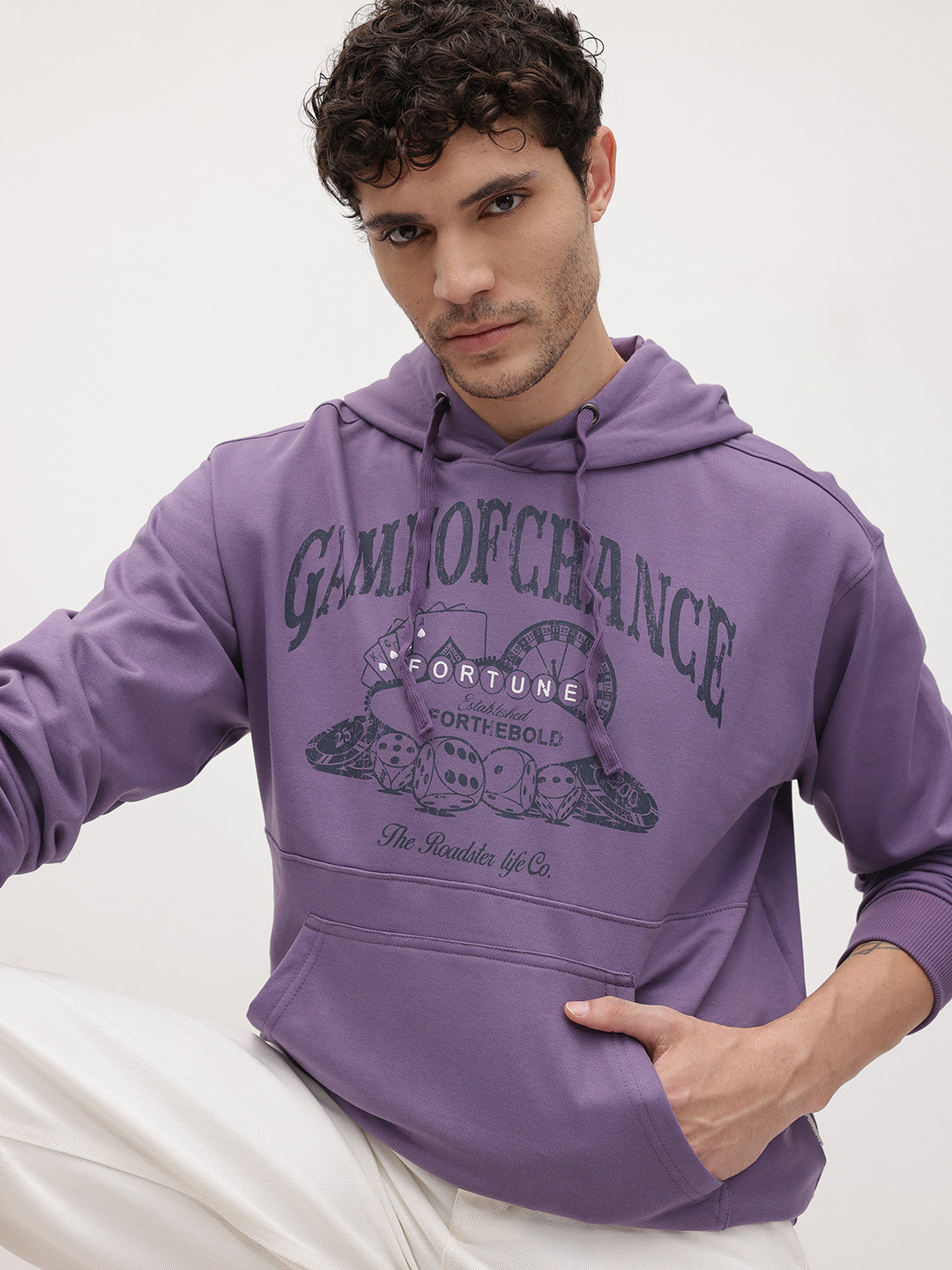 The Roadster Life Co. Printed Hooded Sweatshirt