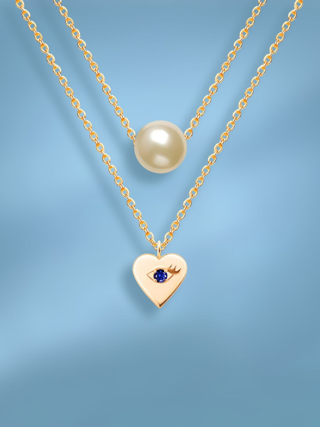 MINUTIAE Rose Gold-Plated Pearls Beaded & Artificial Stones Studded Layered Necklace