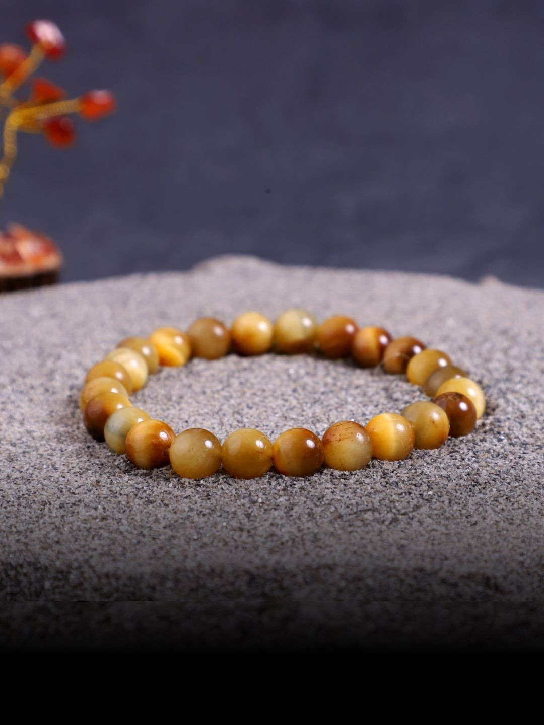 Astroyogi Unisex Cats Eye Beaded Elasticated Bracelet