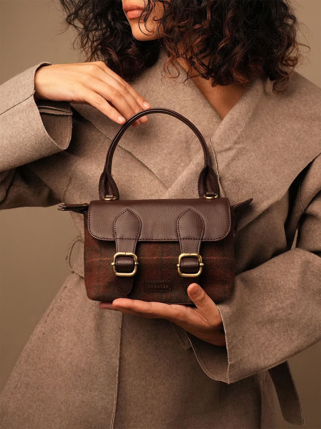 Theater Textured Structured Tweed Handheld Bag