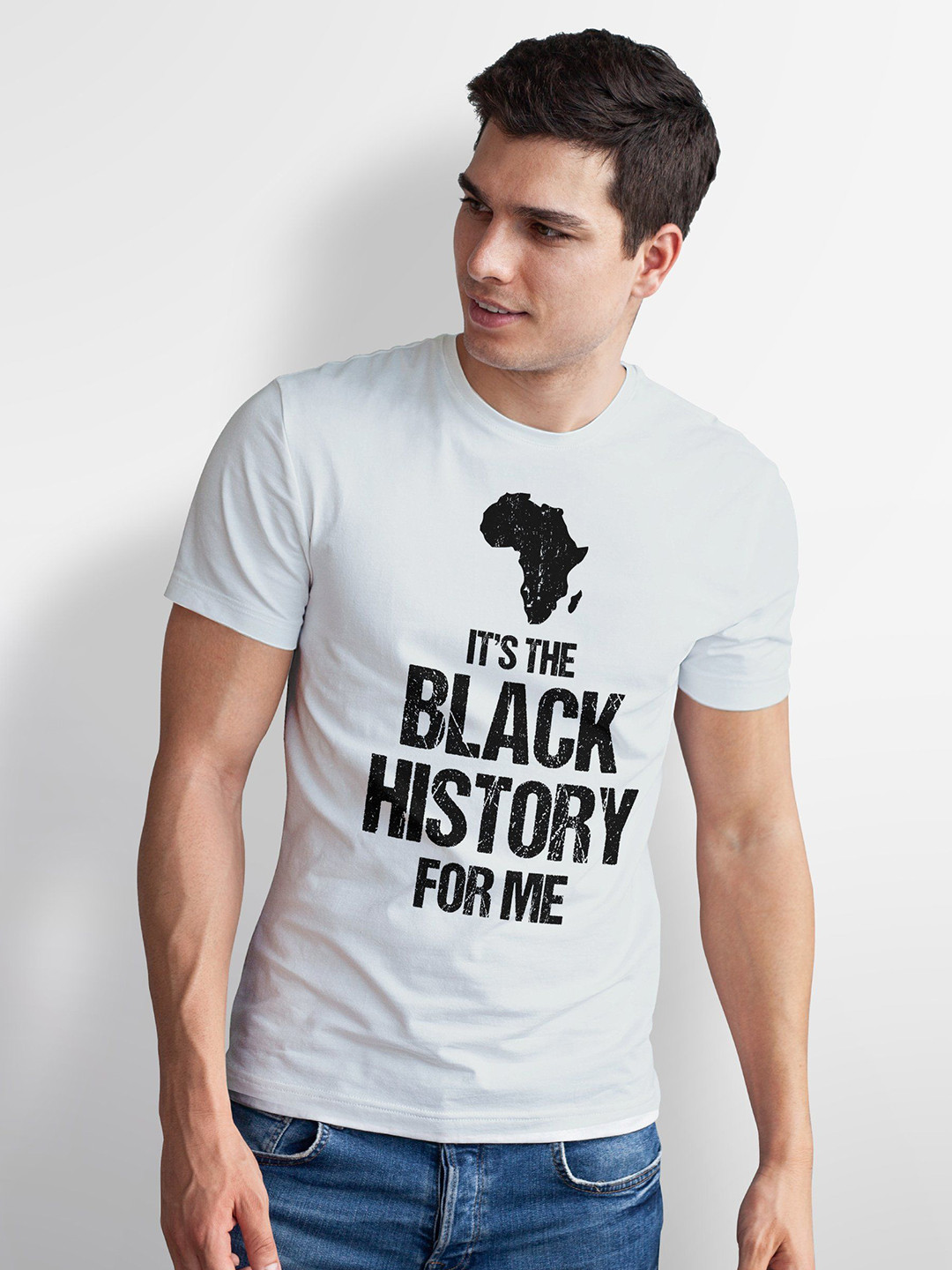 Seekbuylove Black History Printed Round Neck Short Sleeves Pure Cotton Bio Finish T-shirt