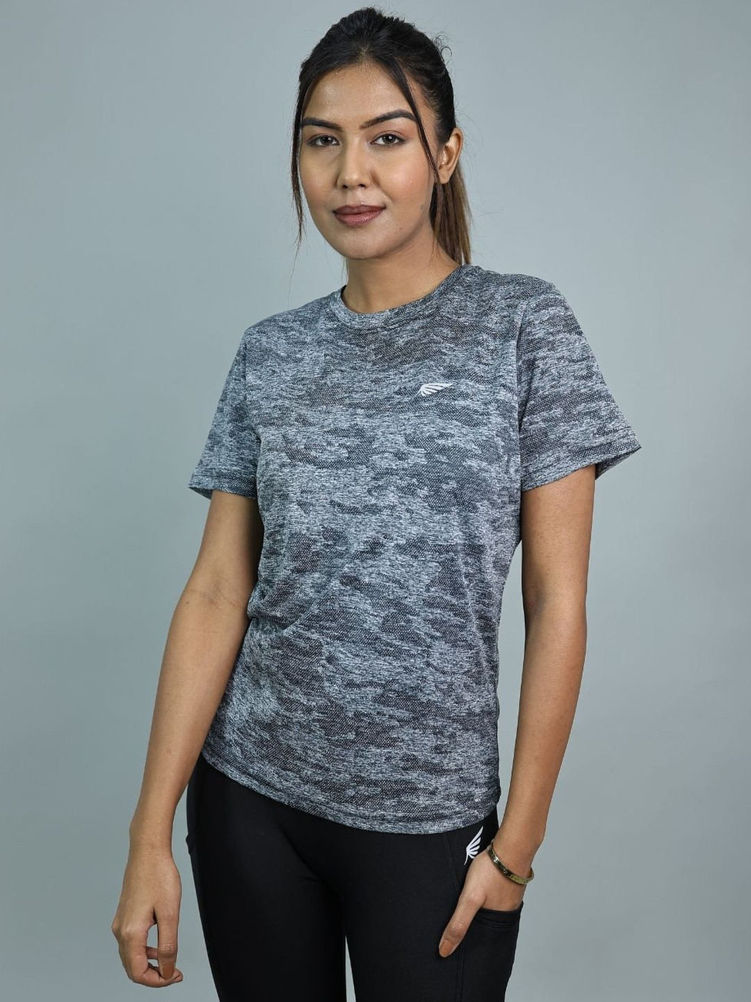 FLURR Self Design Round Neck T-shirt