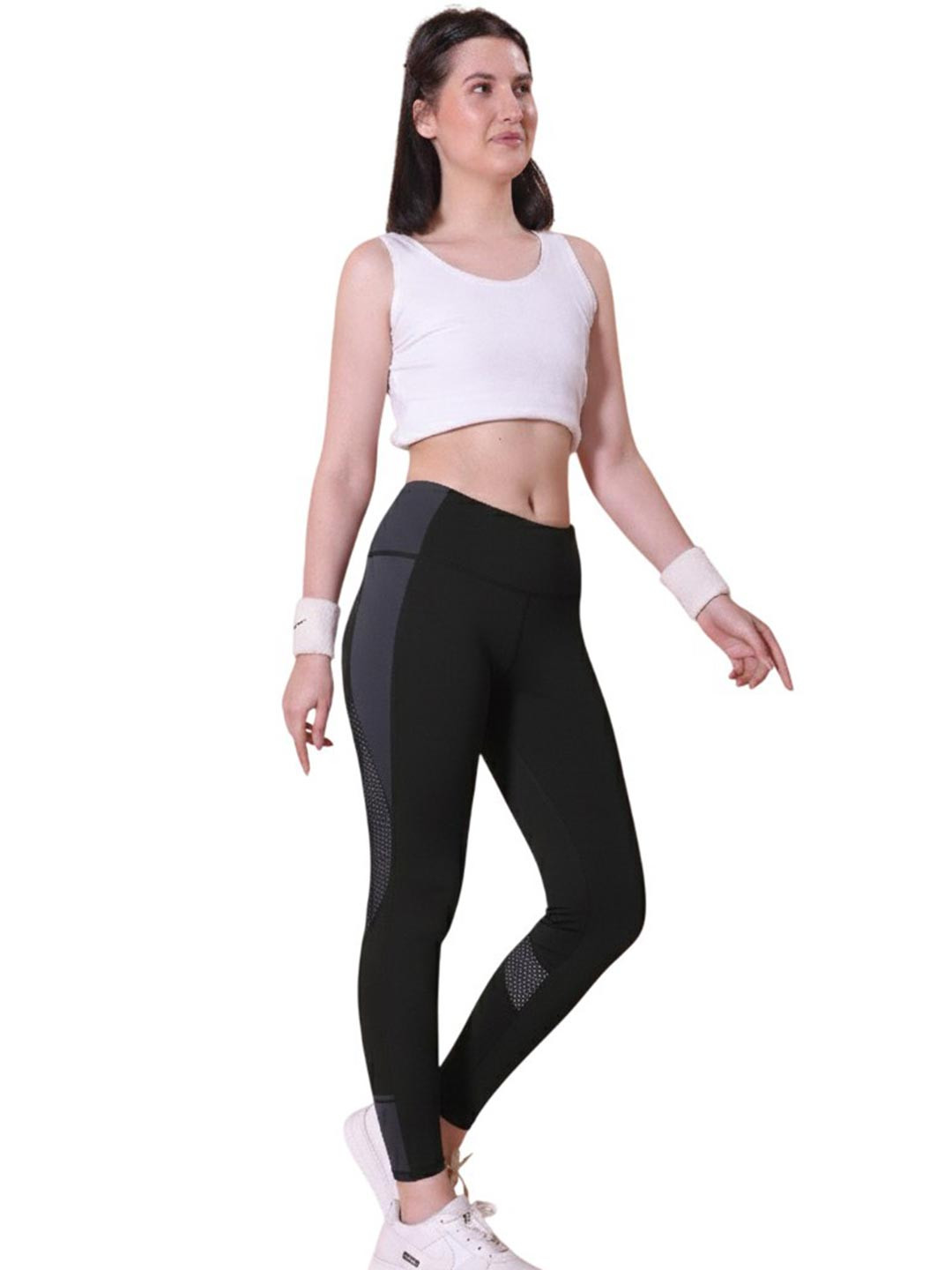 NEXSUS Colour Blocked Ankle Length Tights