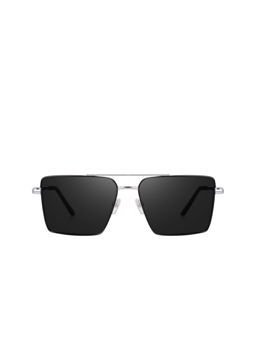 SPADEACES Men Rectangle Sunglasses HQ SILVER BLACK SQUARE -107_17_10