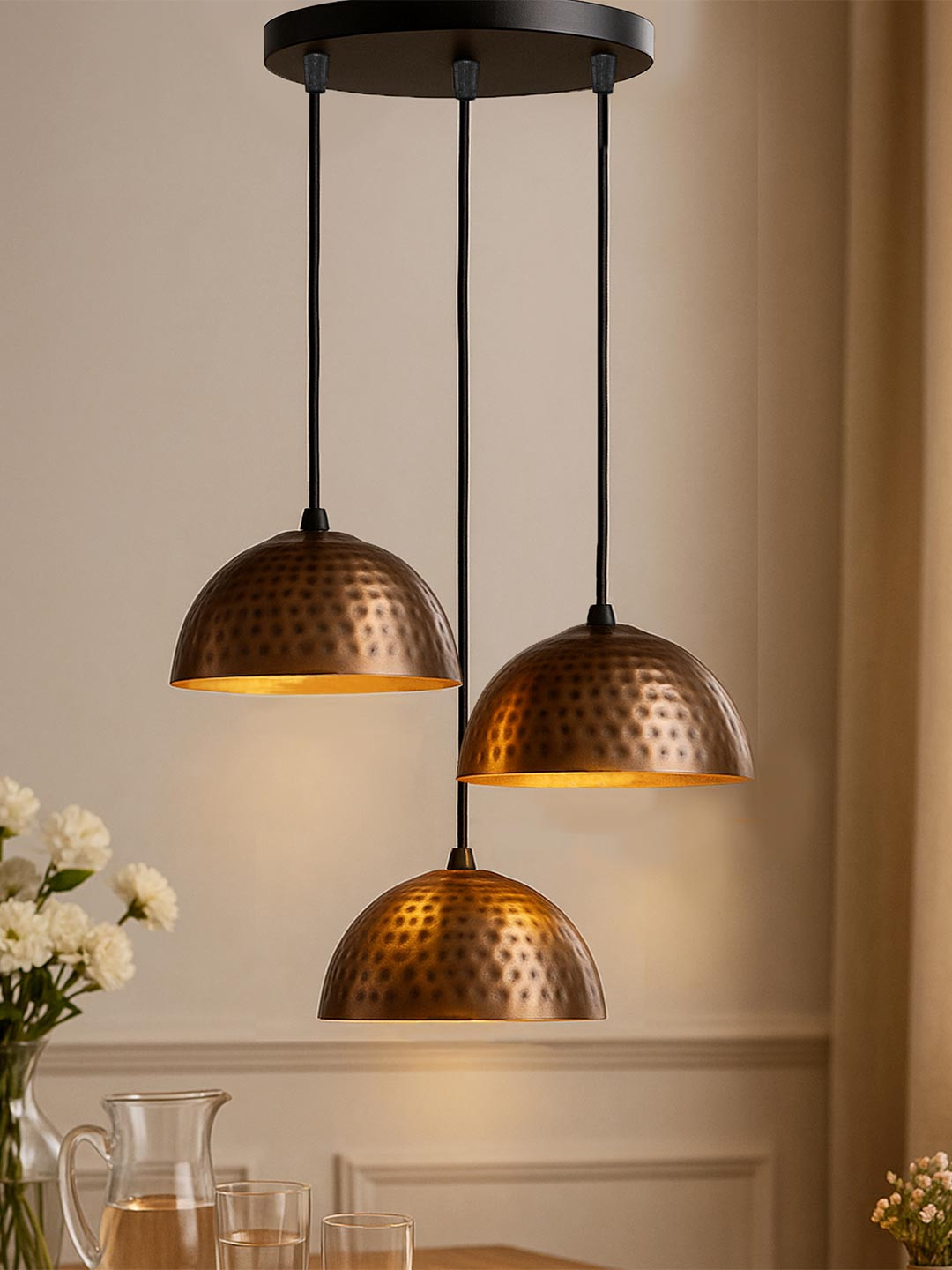 Homesake Copper-Toned Textured Handcrafted Wall or Ceiling Cluster Light