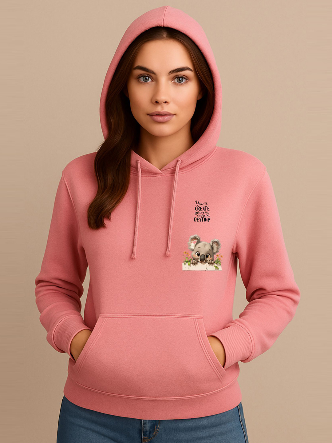 Anikmart Women Organic Cotton Graphic Printed Hooded Anti Odour Sweatshirt