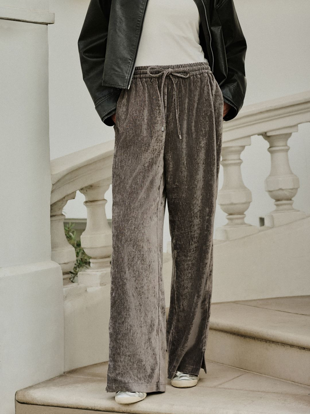 NEXT Women Tie and Dye Faded Wide Leg Trousers