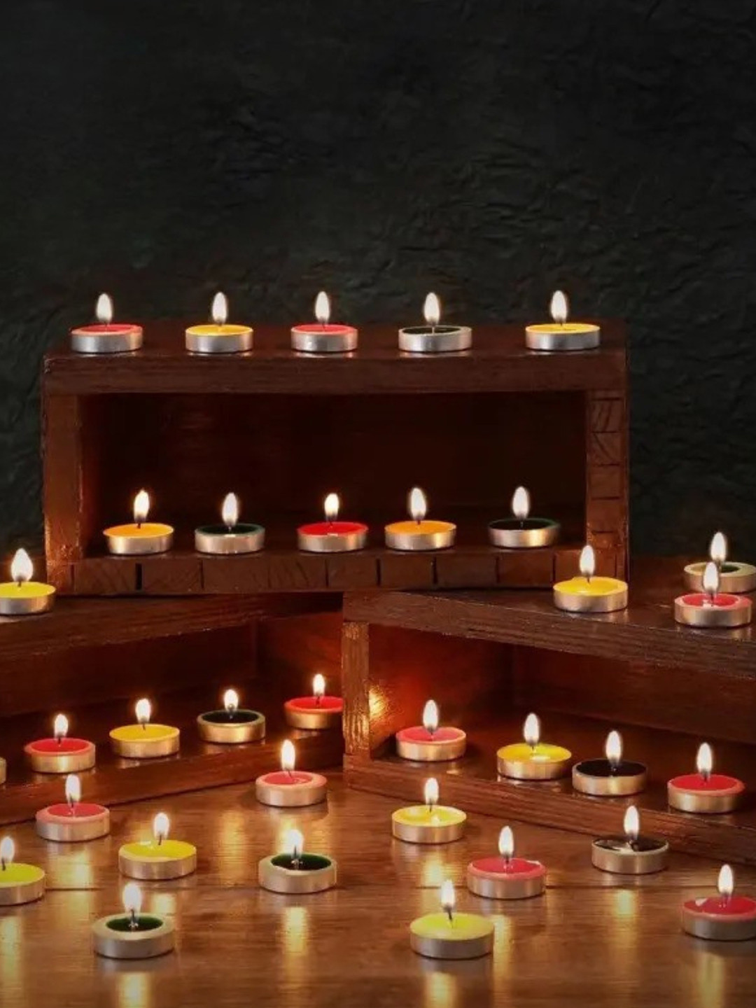 eCraftIndia 20Pcs Scented 1 Wick Solid Round Regular Tea Light Candles