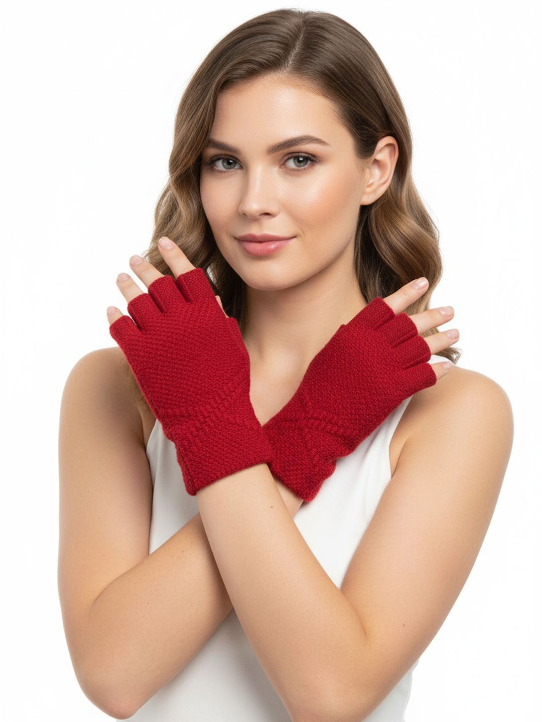 Moda Rapido Women Maroon Finger Cut Gloves