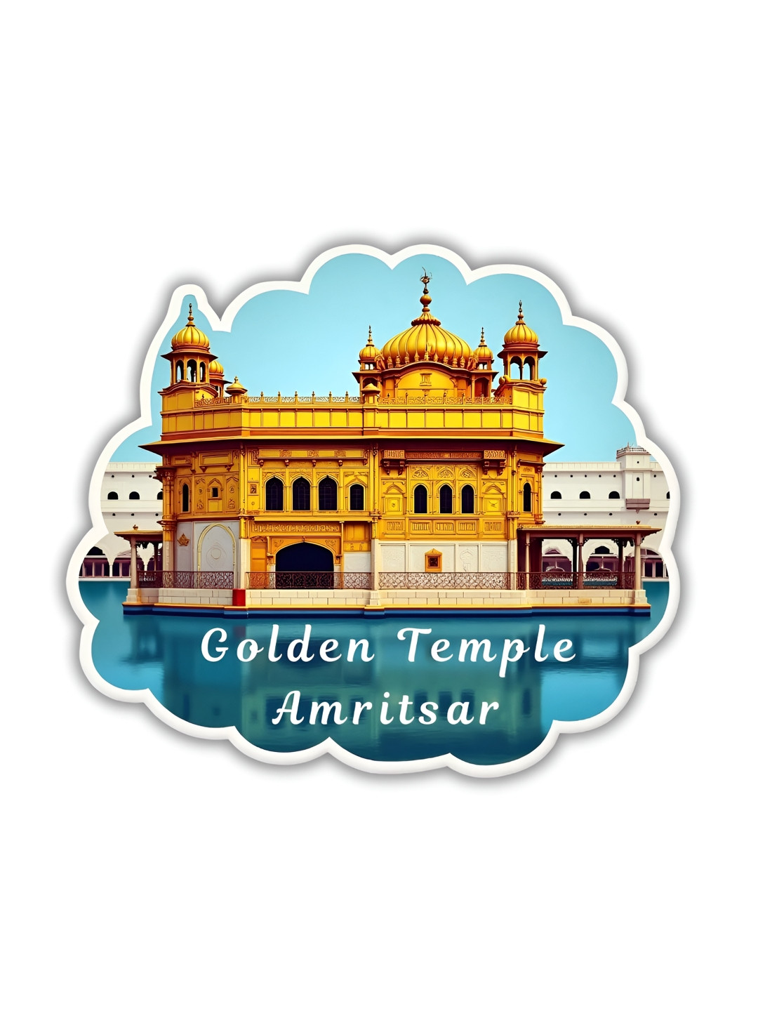 GIFTODAY Blue and Gold Toned Amritsar HD Printed Fridge Magnet