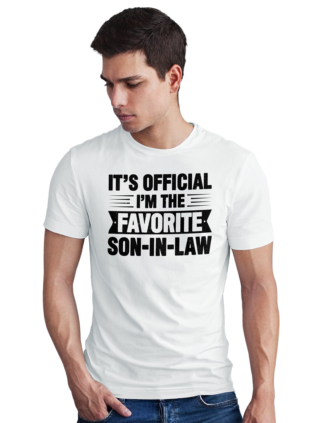 Seekbuylove Favorite Son-In-Law Printed Round Neck Pure Cotton Bio Finish T-shirt