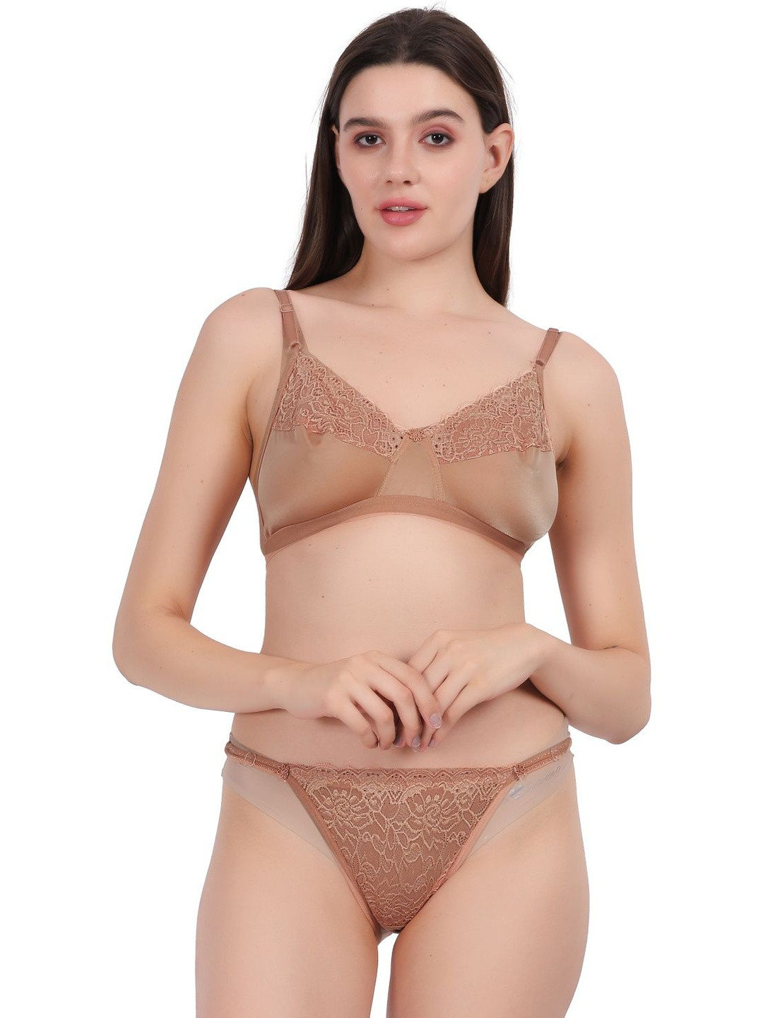 THE WEAVERS SHOP BY RAAVI Self Design Non Padded Low-Rise Lingerie Set