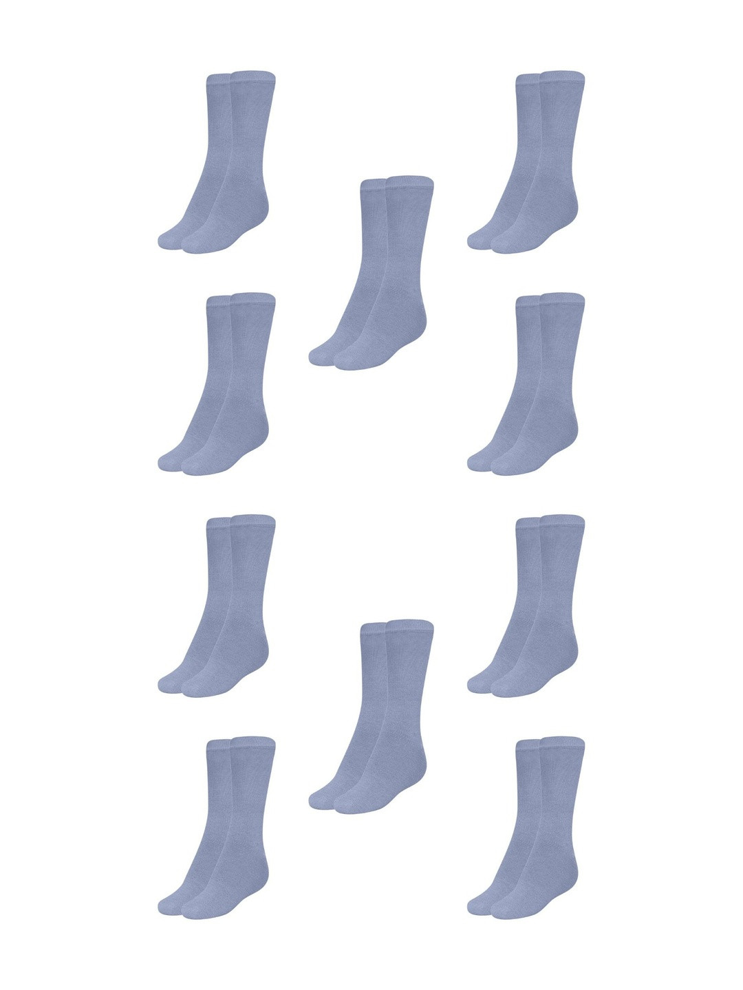 MUKHAKSH Men Pair Of 10 Solid Cotton Calf-Length Socks