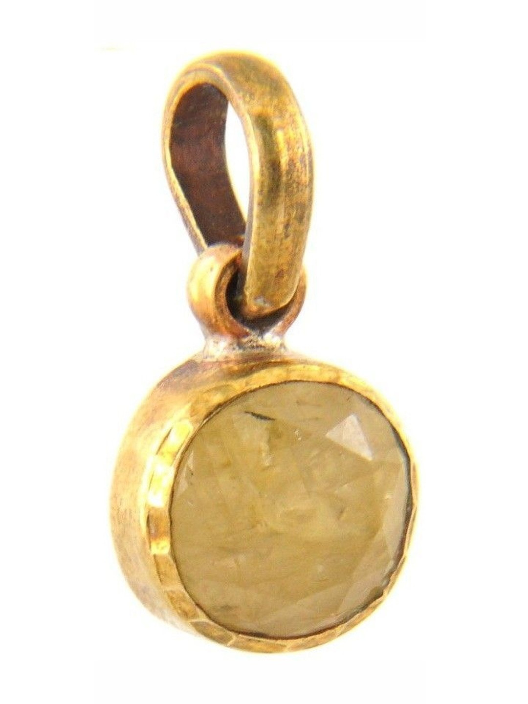 RAVIOUR LIFESTYLE Yellow Gold-plated Nirvana Gems 6.25 Ratti Alloy Sapphire Pendant