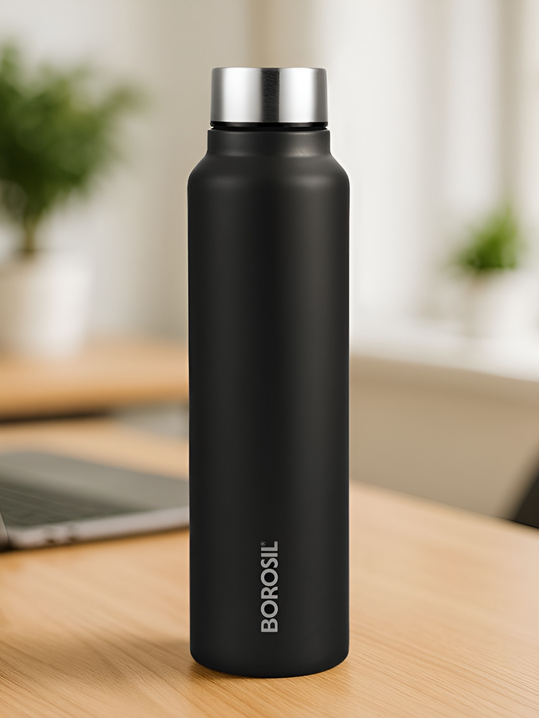 BOROSIL Black Stainless Steel Water Bottle