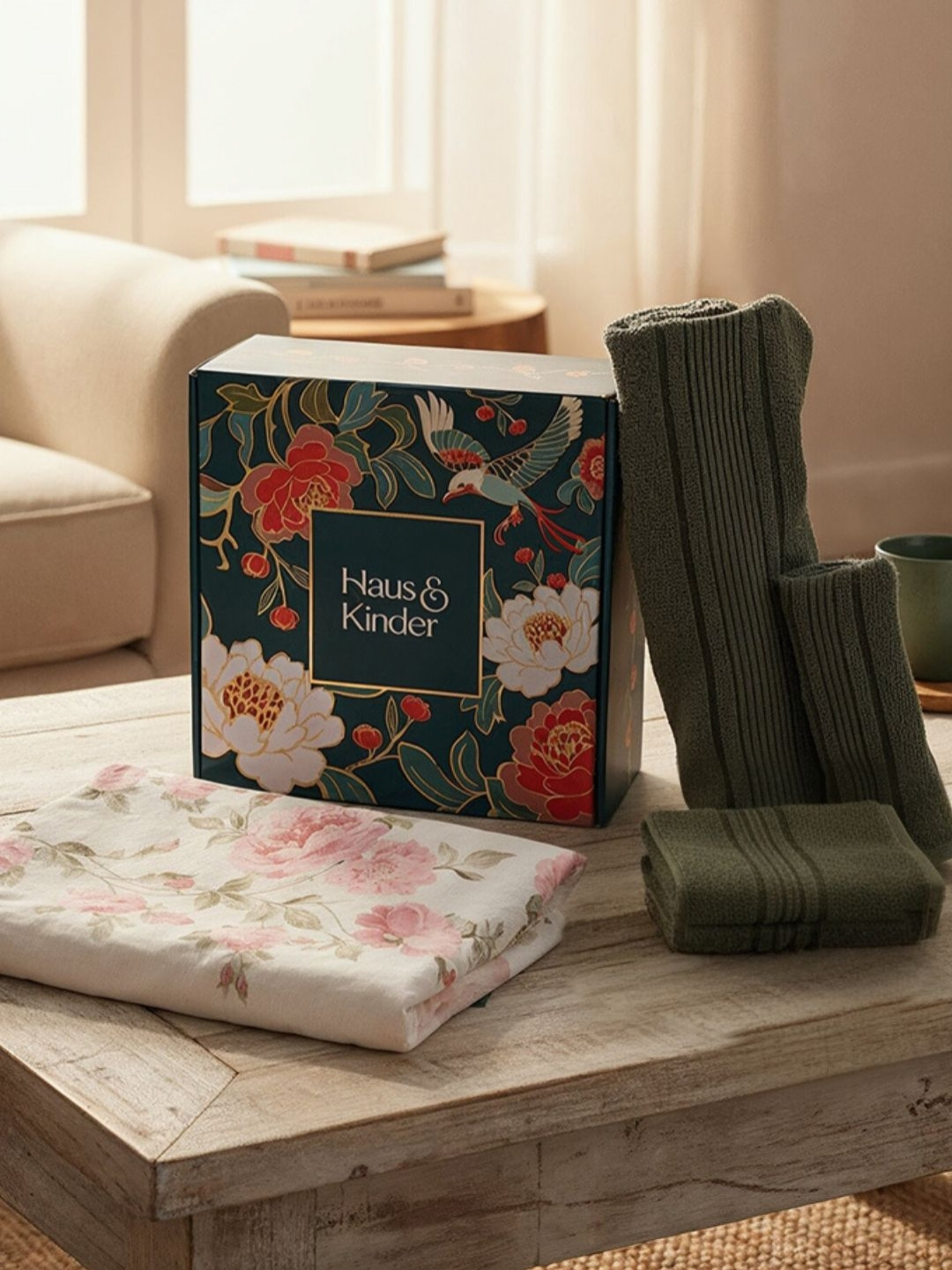 haus & kinder Pink & Green 7 Pieces Printed Home Gift Sets