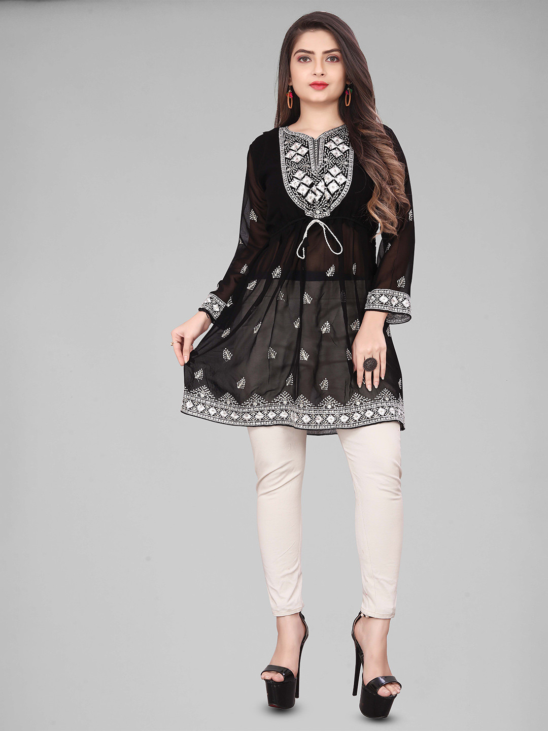 KHODI LIFESTYLE Women Ethnic Motifs Embroidered Festive A-Line Kurta