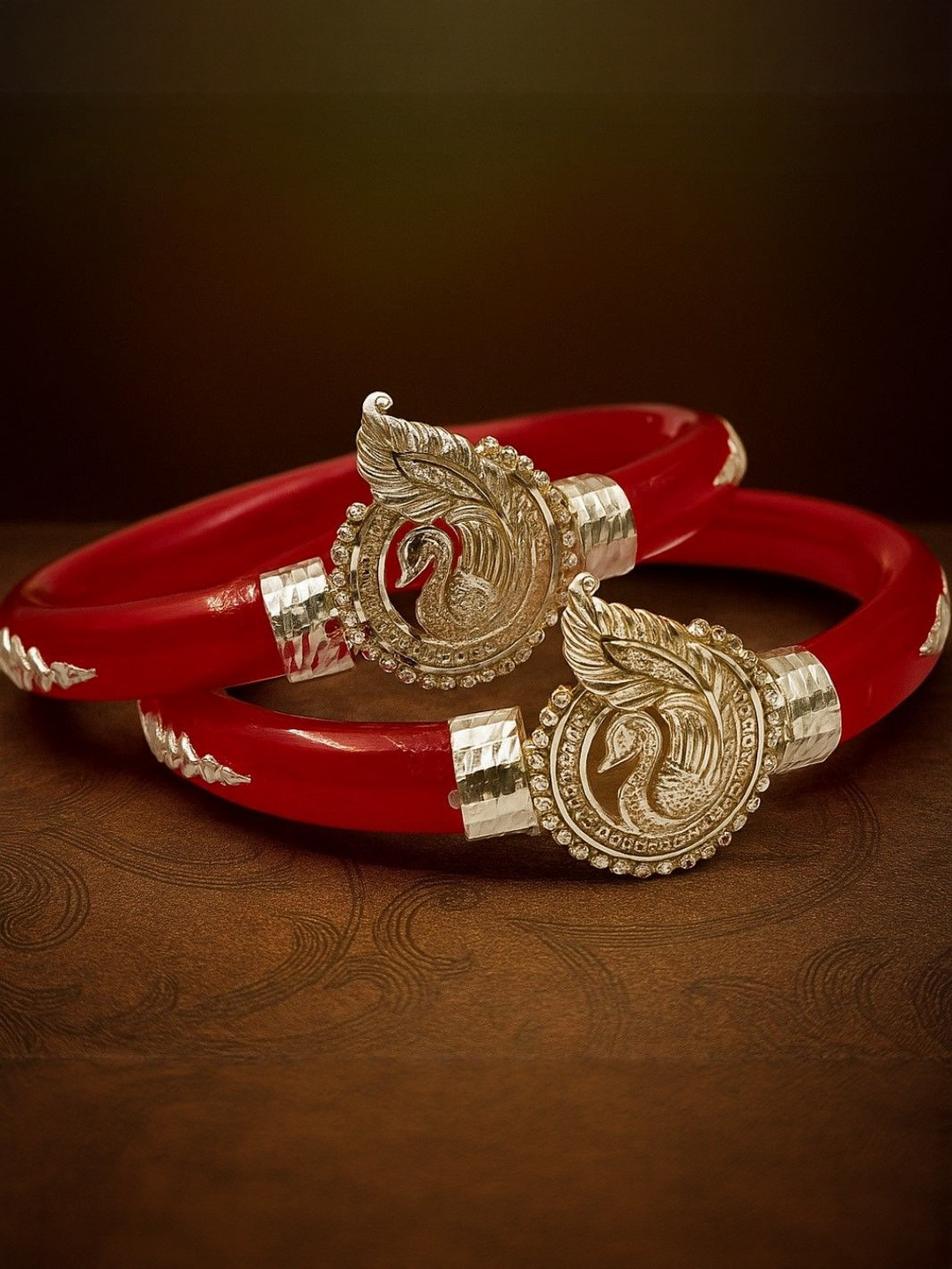 PARASMONI 925 Silver Set Of 2 Gold-Plated 925 Silver Bangles