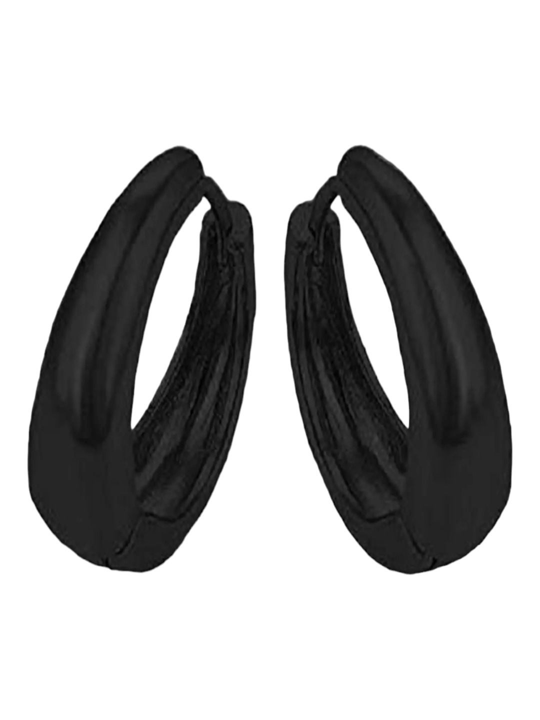 SHREE JU Unisex Stainless Steel Circular Half Hoop Earrings