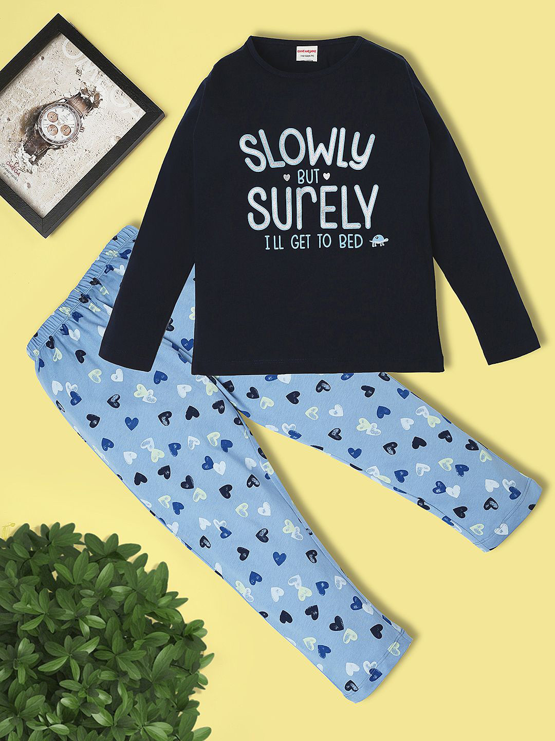 RAINE AND JAINE Girls SYDNEY Typography Printed Night suit