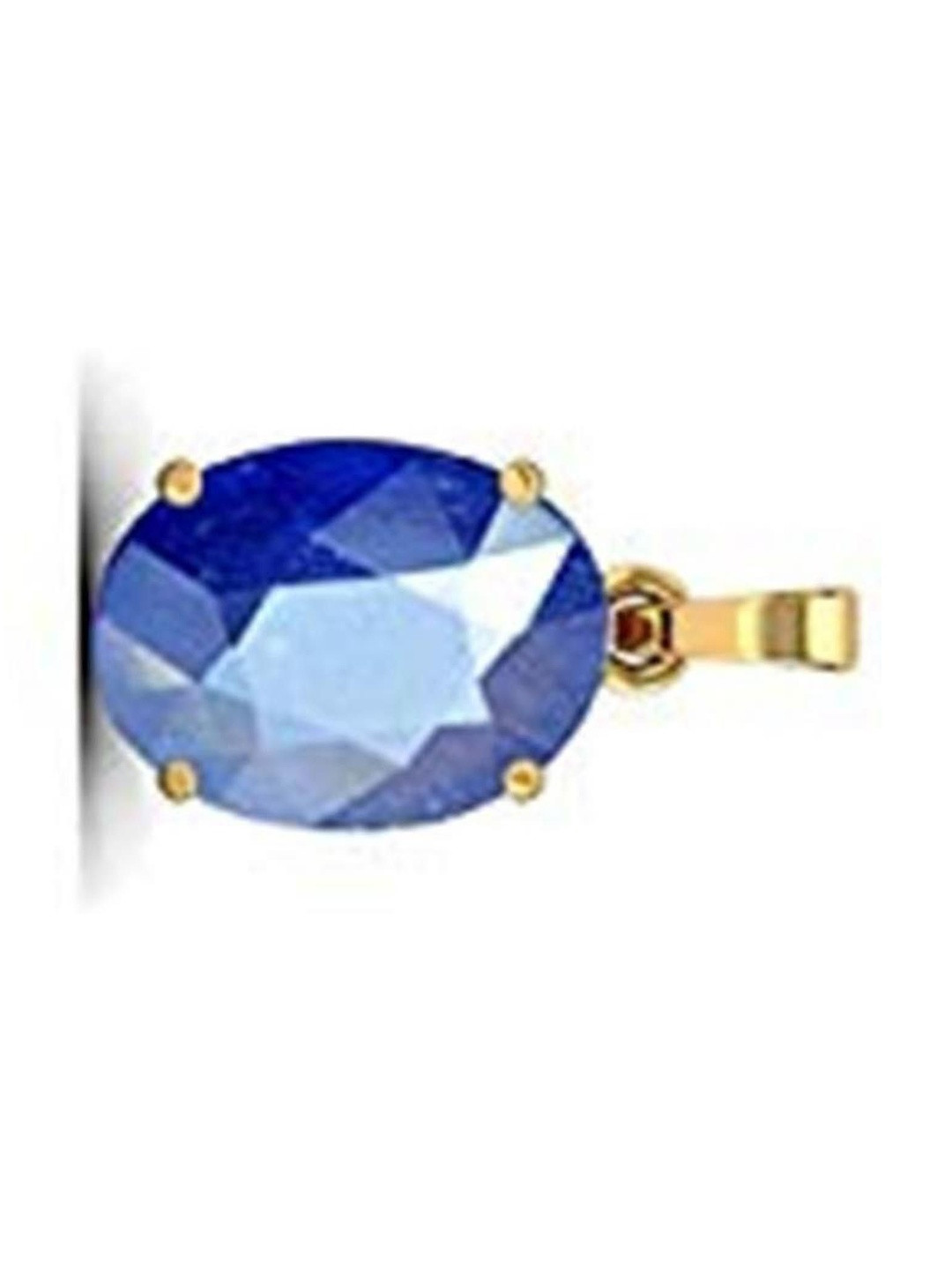 RAVIOUR LIFESTYLE Unisex Blue Gold-Plated Oval Pendant