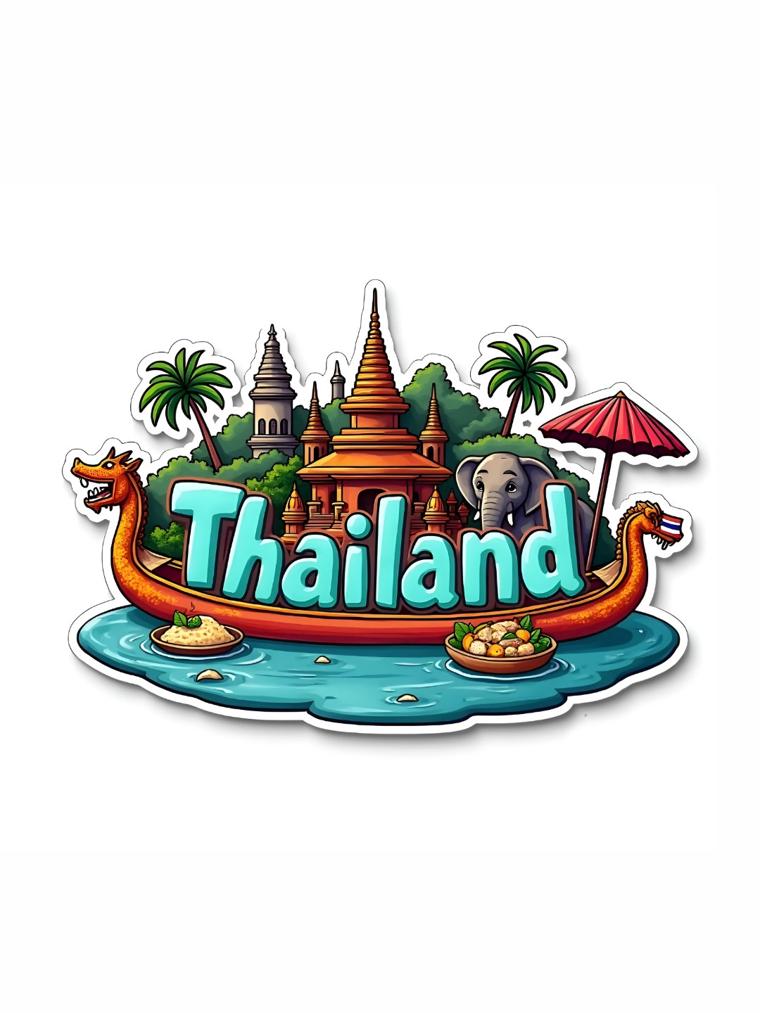 GIFTSHALA Brown & Blue Thailand Printed Decorative Magnets