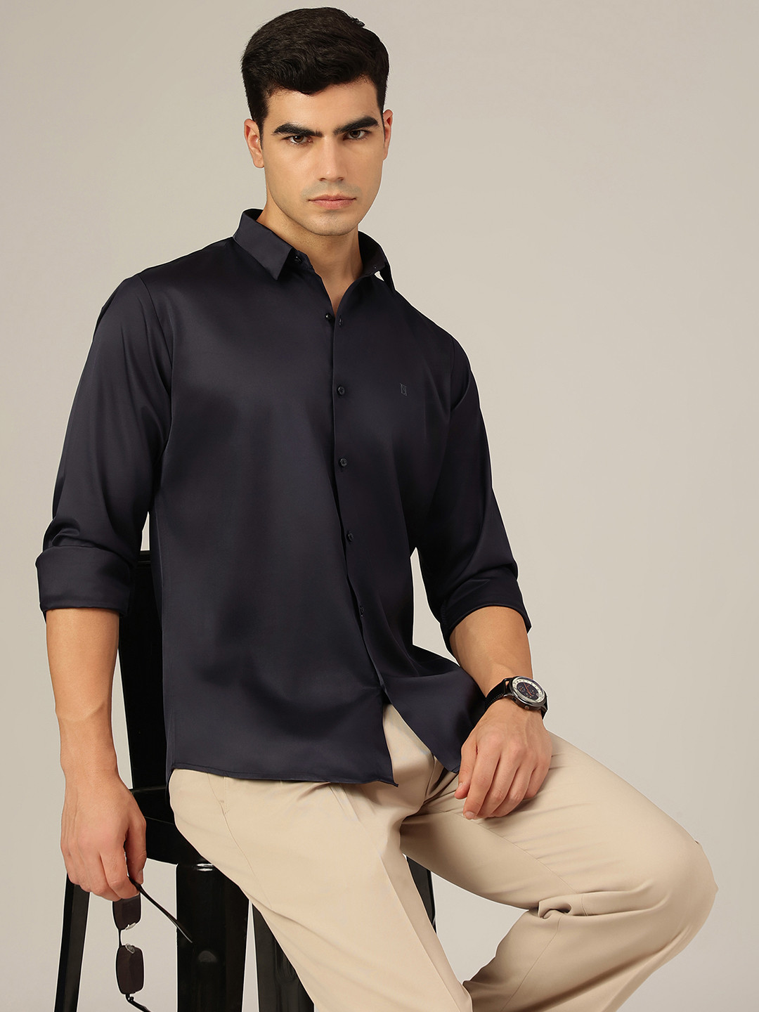 DENNISON Men Party Wear Formal Satin Shirt