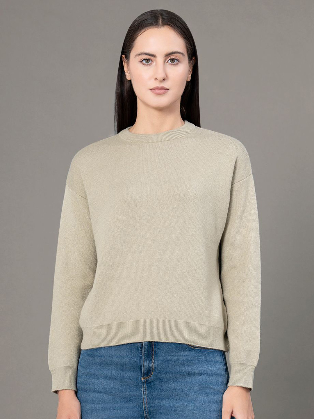 Red Tape Women Round Neck Long Sleeves Pullover