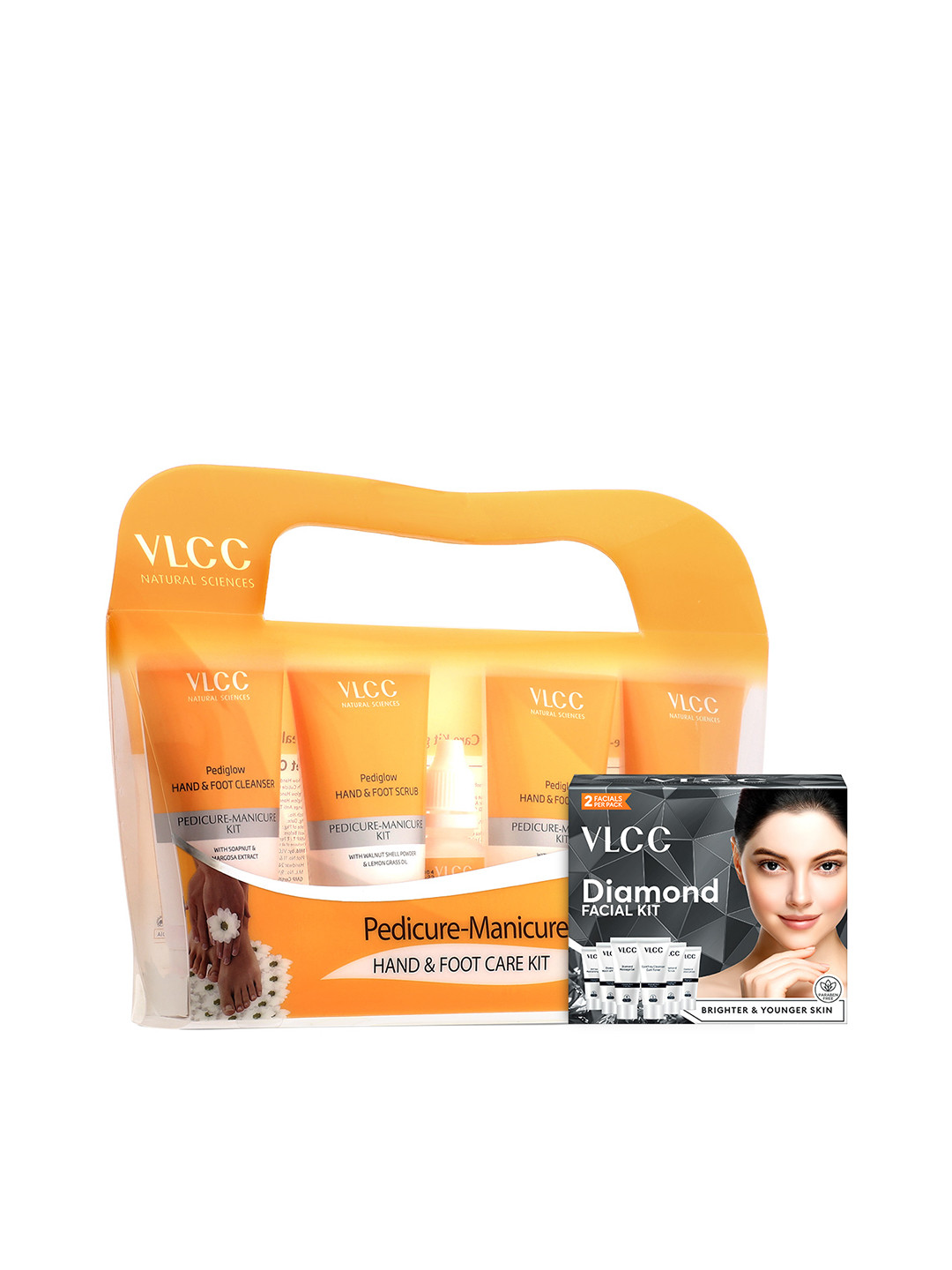 VLCC Pedicure-Manicure Hand & Foot Kit 150g + 60ml & Diamond Facial Kit 60g