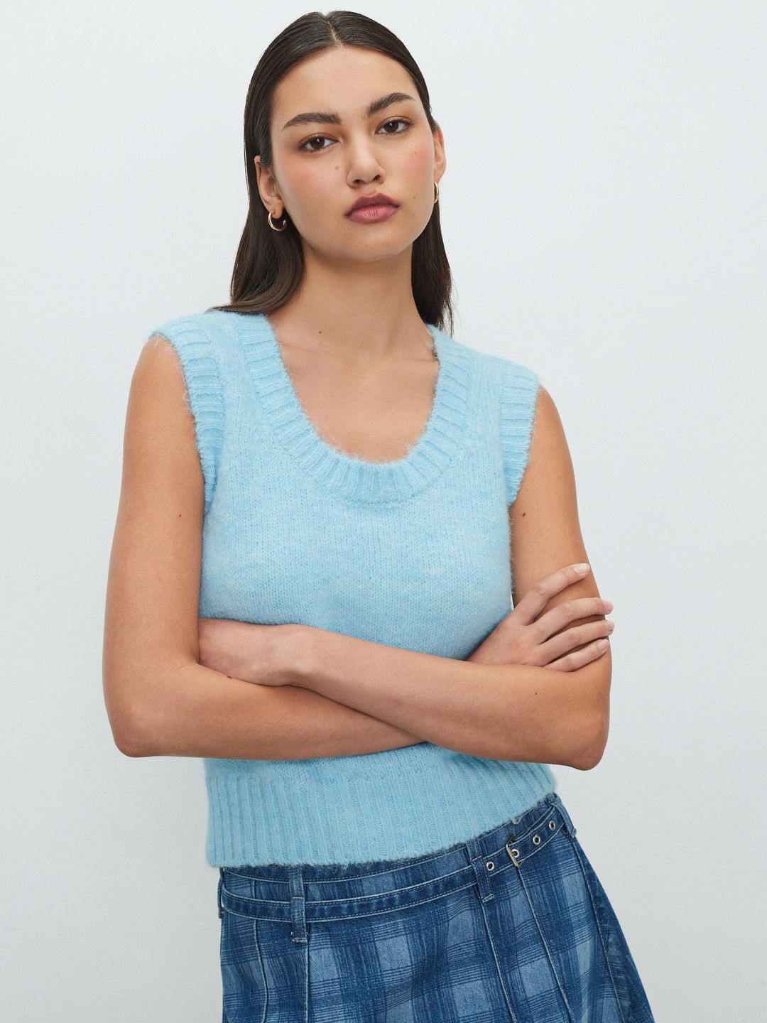 NEXT Knitted Sleeveless Tank Vest with Wool