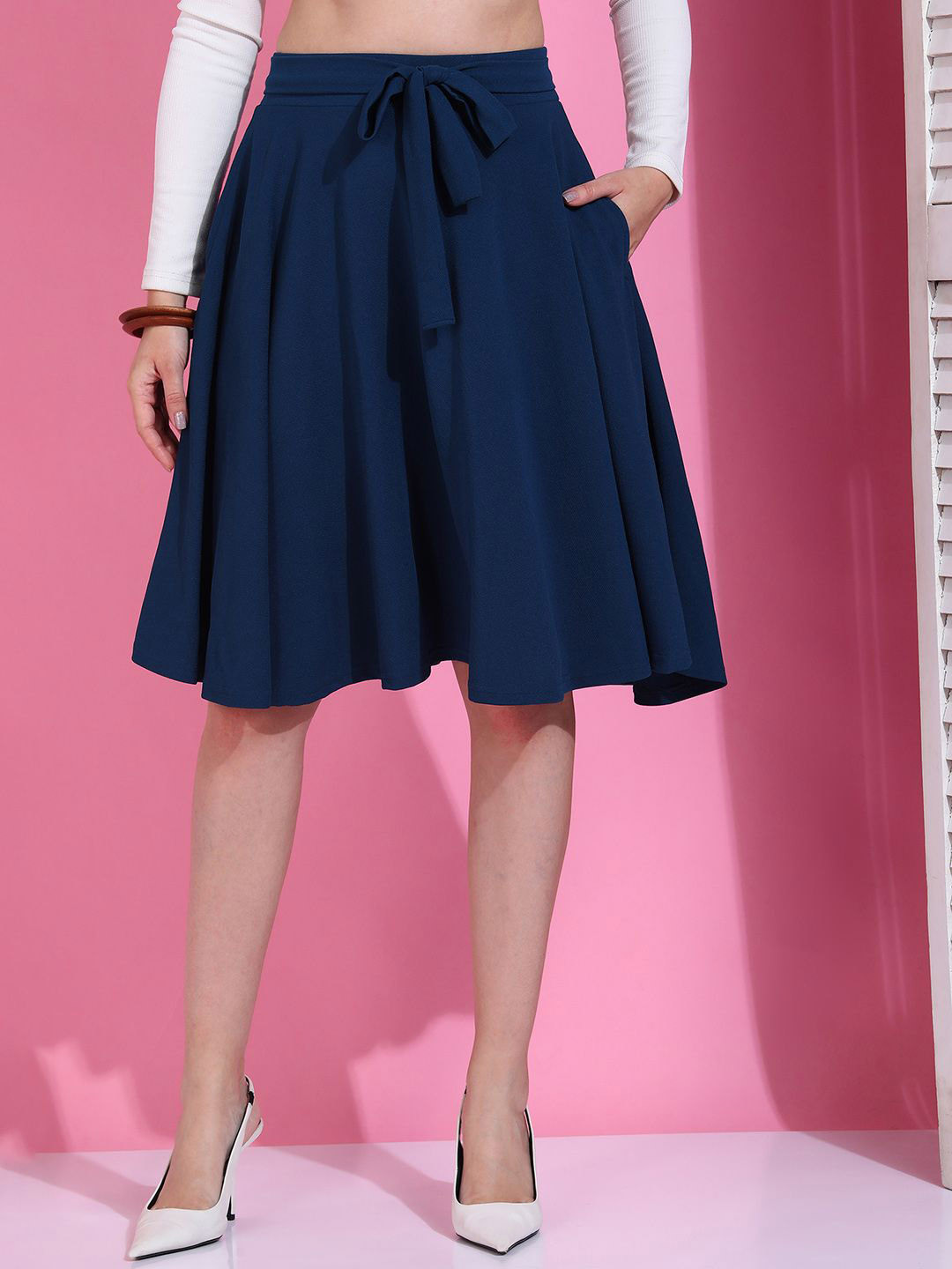 Fraulein Women Flared Knee-Length Slip-On Skirts