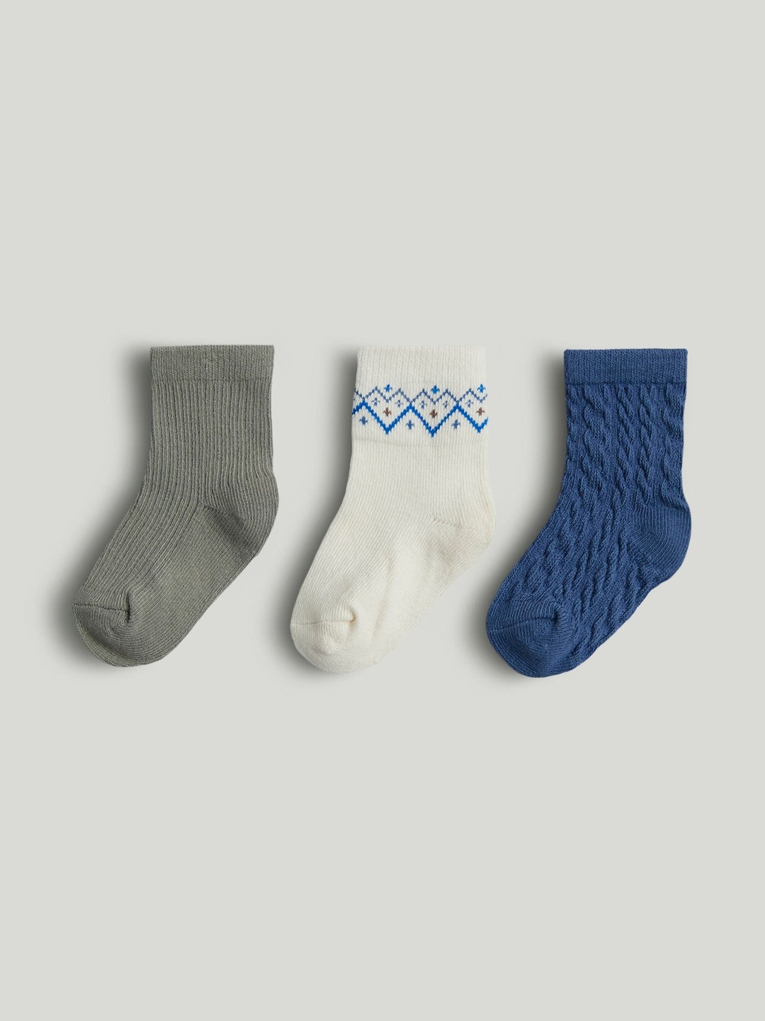 mothercare Boys Pack Of 3 Patterned Ankle Length Hosiery Socks