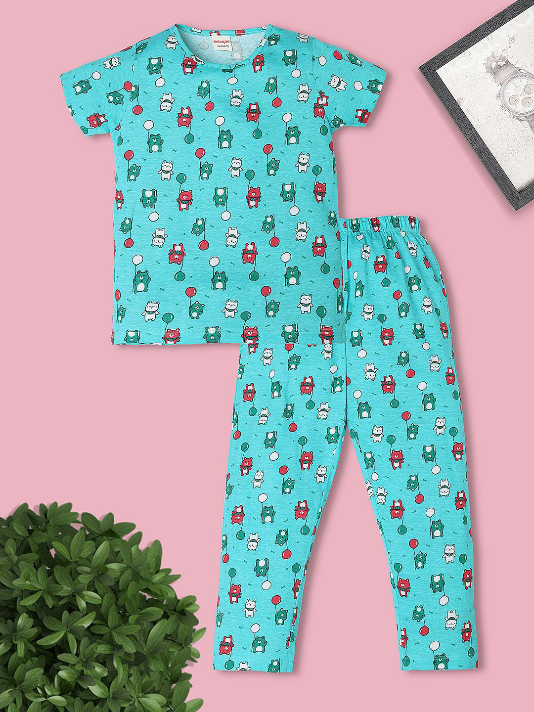 RAINE AND JAINE Boys Cartoon Character Printed Pure Cotton Night suit